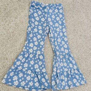 Tullabee 4T Girls Blue Floral Flare Pants